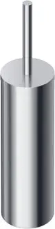 EdelstahlTOILETTENBÜRSTE von Ideal Standard, Bodenstehend, zylindrische Form mit aufrechtem Griff, in gebürsteter Edelstahl-Optik.
